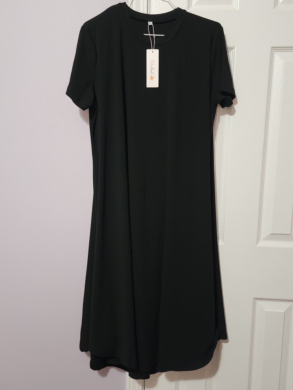 Classic Black Short-Sleeve A-Line Dress
